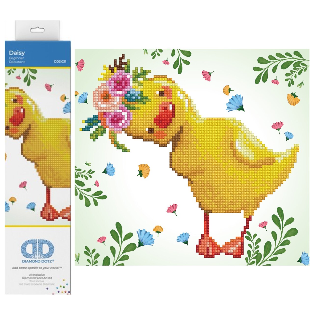 Diamond Dotz Daisy Duck Diamond Painting Kits for Adults - Diamond Art Kits a Relaxing Creative Craft Kit with Dotz Gems 9.5x9.9